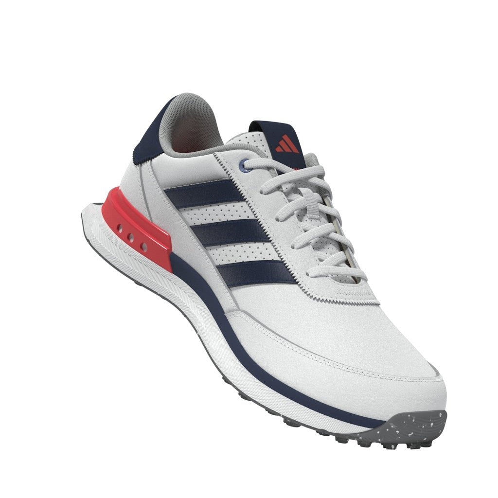 adidas S2G Leather Spikeless Golf Shoes - Cloud White / Collegiate Navy / Lucid Red - adidas
