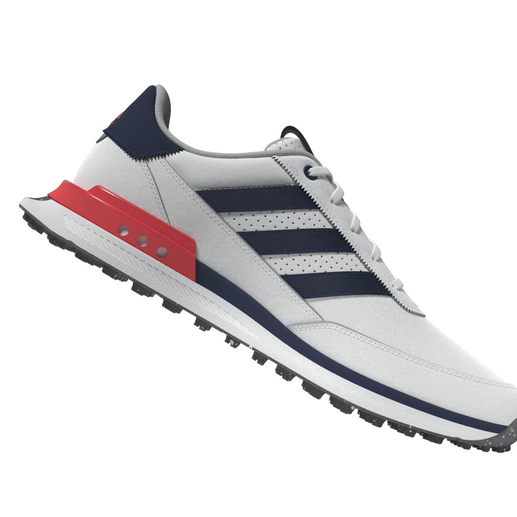 adidas S2G Leather Spikeless Golf Shoes - Cloud White / Collegiate Navy / Lucid Red