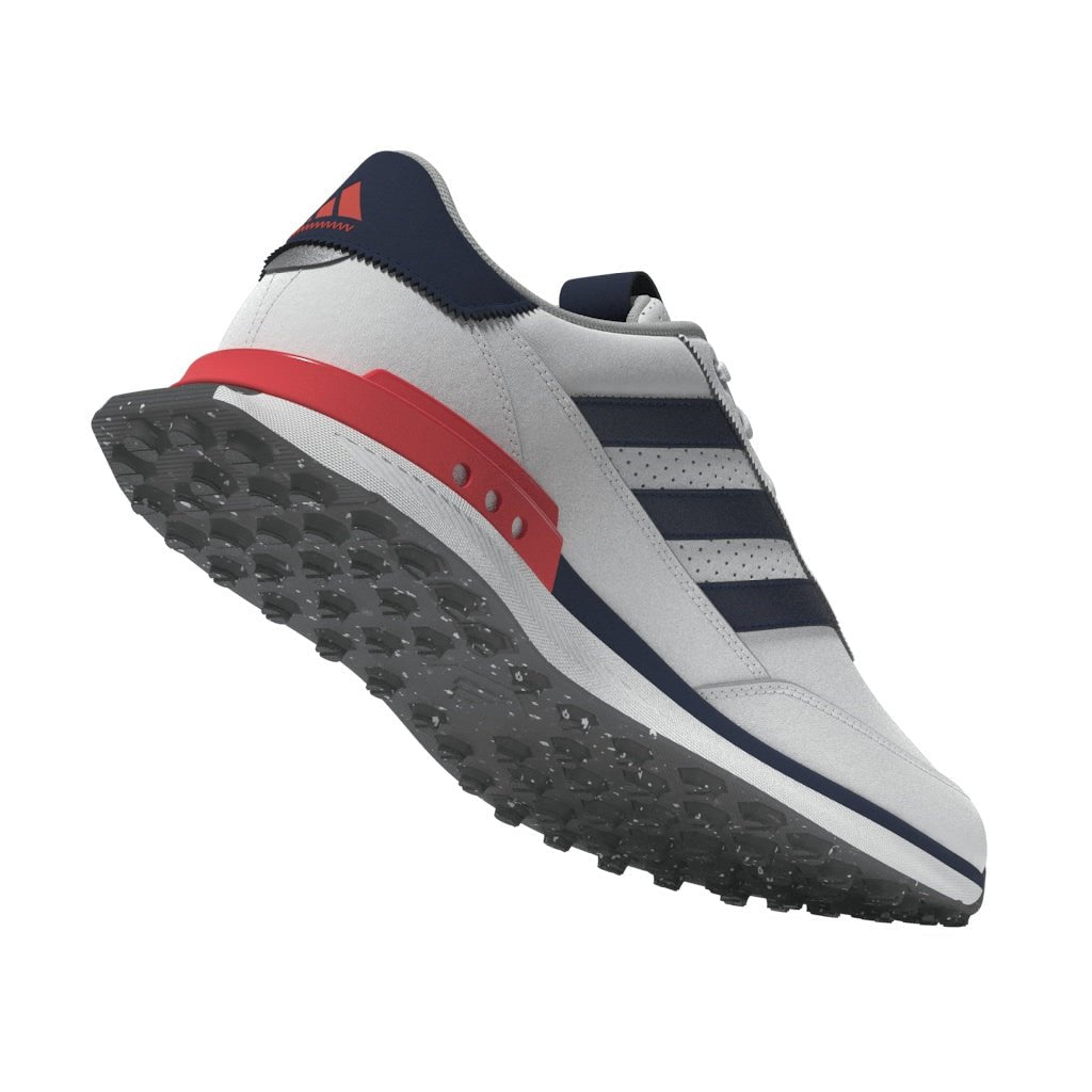 adidas S2G Leather Spikeless Golf Shoes - Cloud White / Collegiate Navy / Lucid Red - adidas