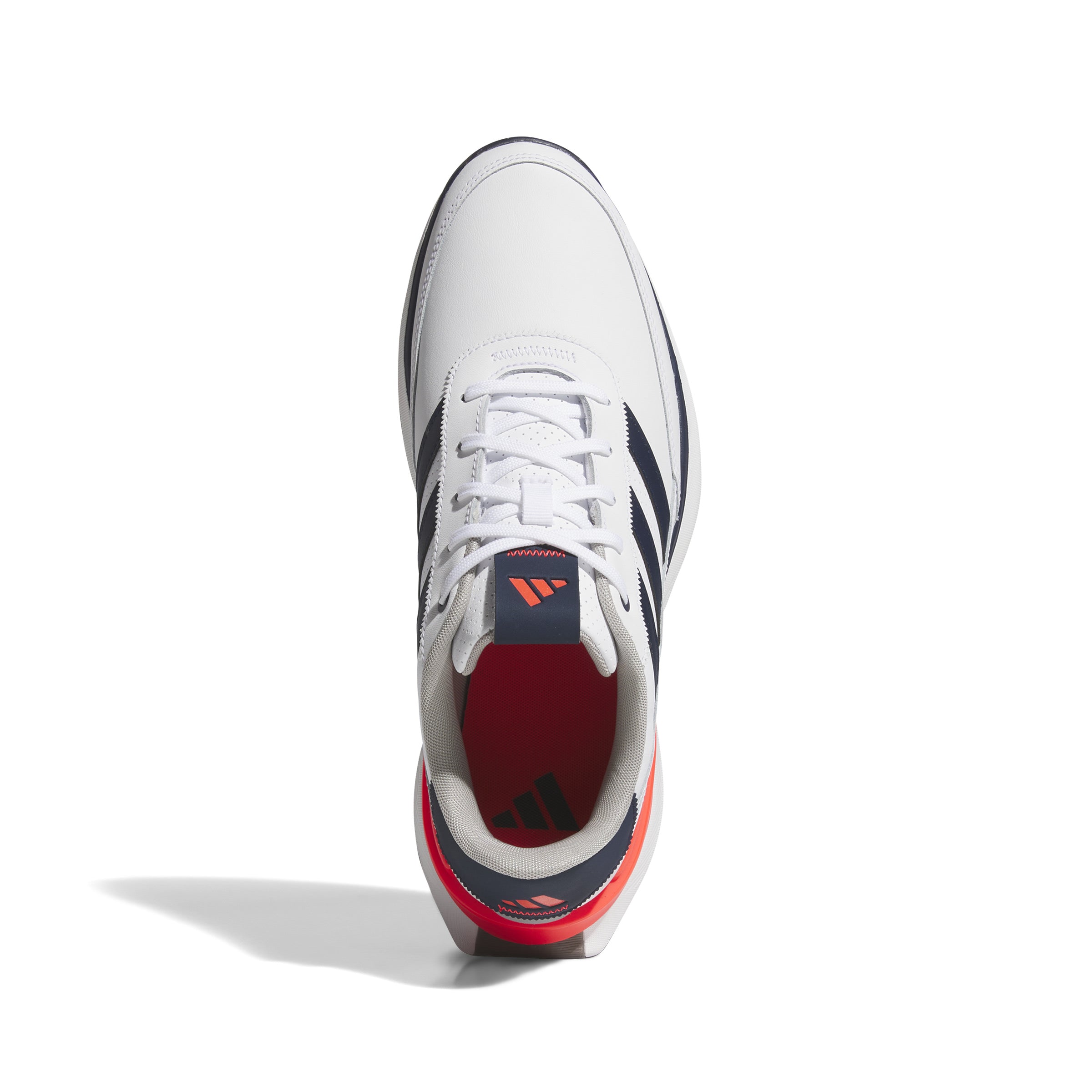 adidas S2G Leather Spikeless Golf Shoes - Cloud White / Collegiate Navy / Lucid Red