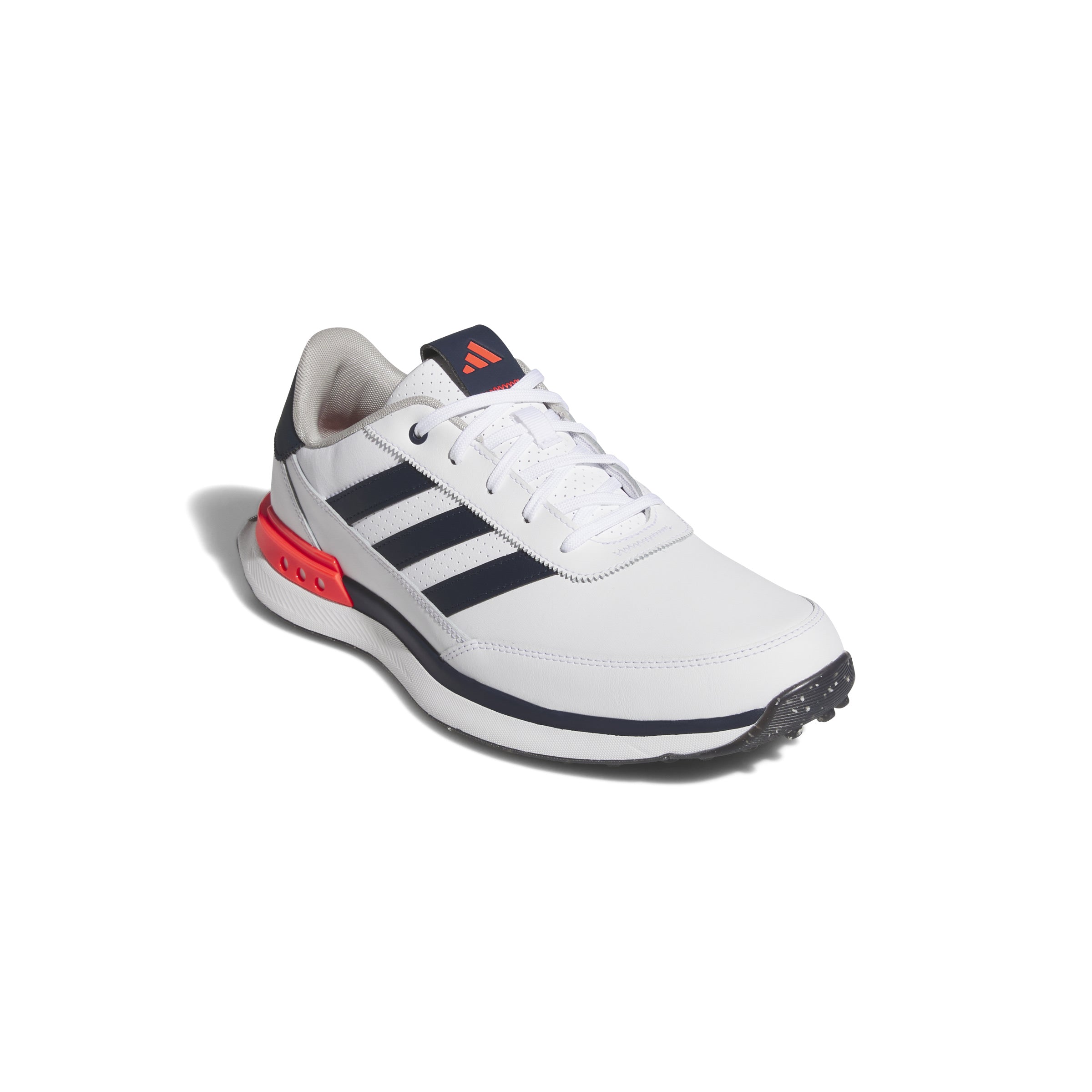 adidas S2G Leather Spikeless Golf Shoes - Cloud White / Collegiate Navy / Lucid Red