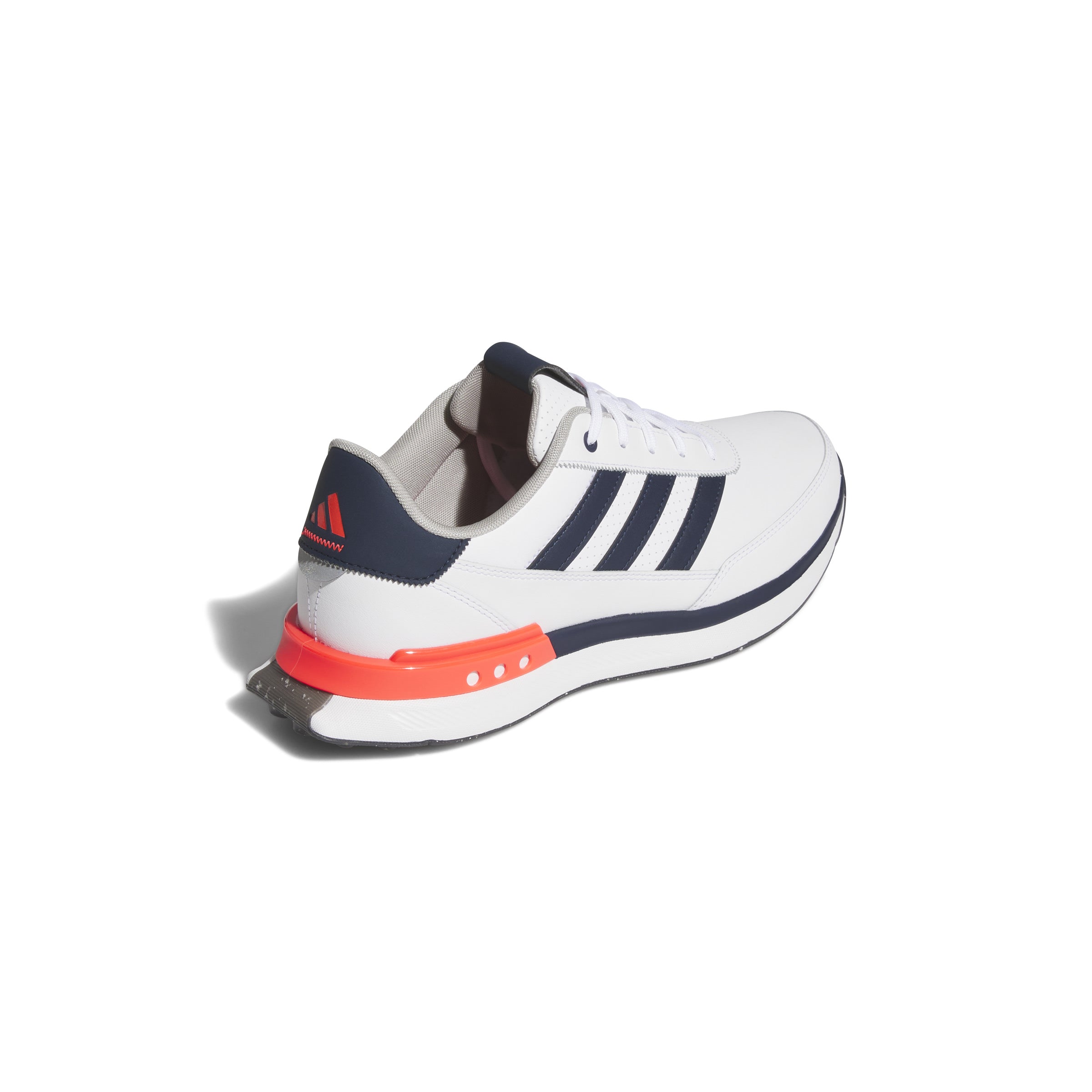 adidas S2G Leather Spikeless Golf Shoes - Cloud White / Collegiate Navy / Lucid Red