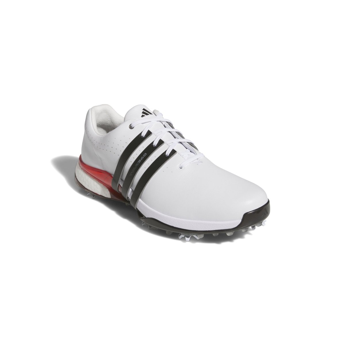 adidas Tour 360 Spiked Golf Shoes - Cloud White / Core Black / Lucid Red - adidas