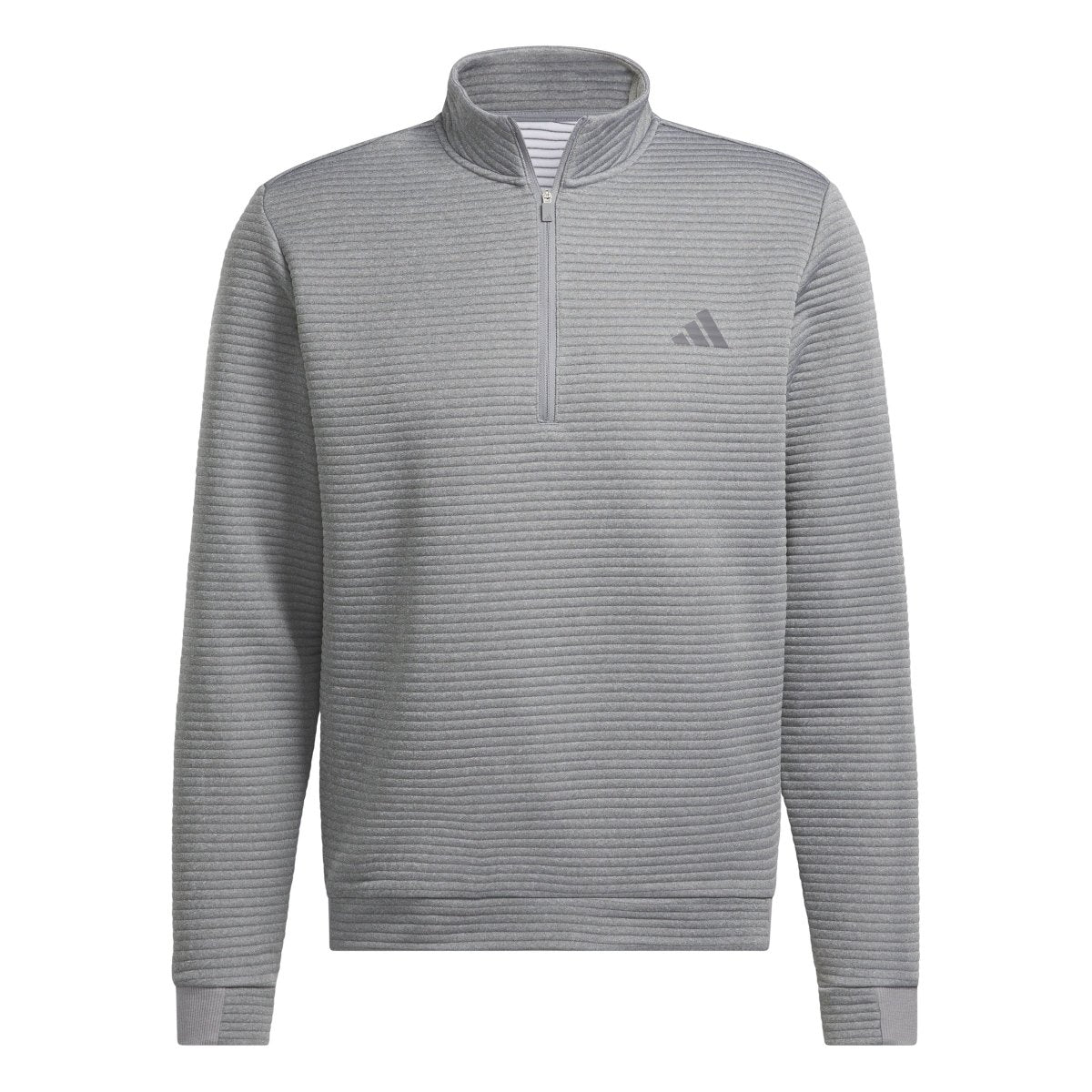 adidas Ultimate365 Dwr Textured Quarter Zip Sweatshirt - Grey Three / White No - adidas