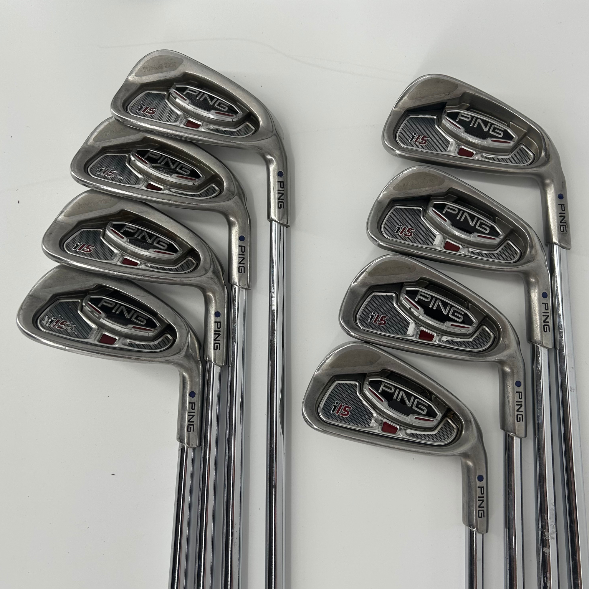 Ping i15 Irons / 3-PW / Blue Dot / Ping AWT Steel Shaft / Stiff