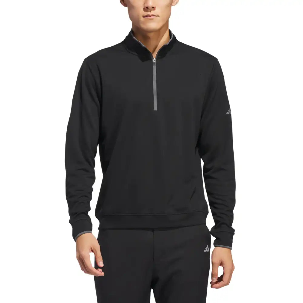 adidas UPF Lightweight 1/4 Zip Pullover - Black