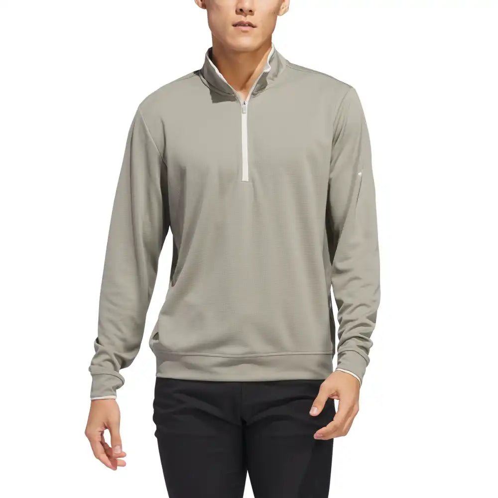 adidas UPF Lightweight 1/4 Zip Pullover - Silver Pebble