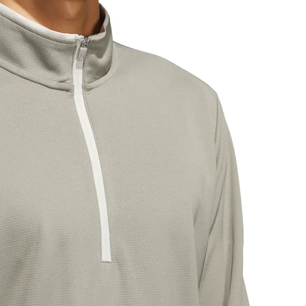 adidas UPF Lightweight 1/4 Zip Pullover - Silver Pebble