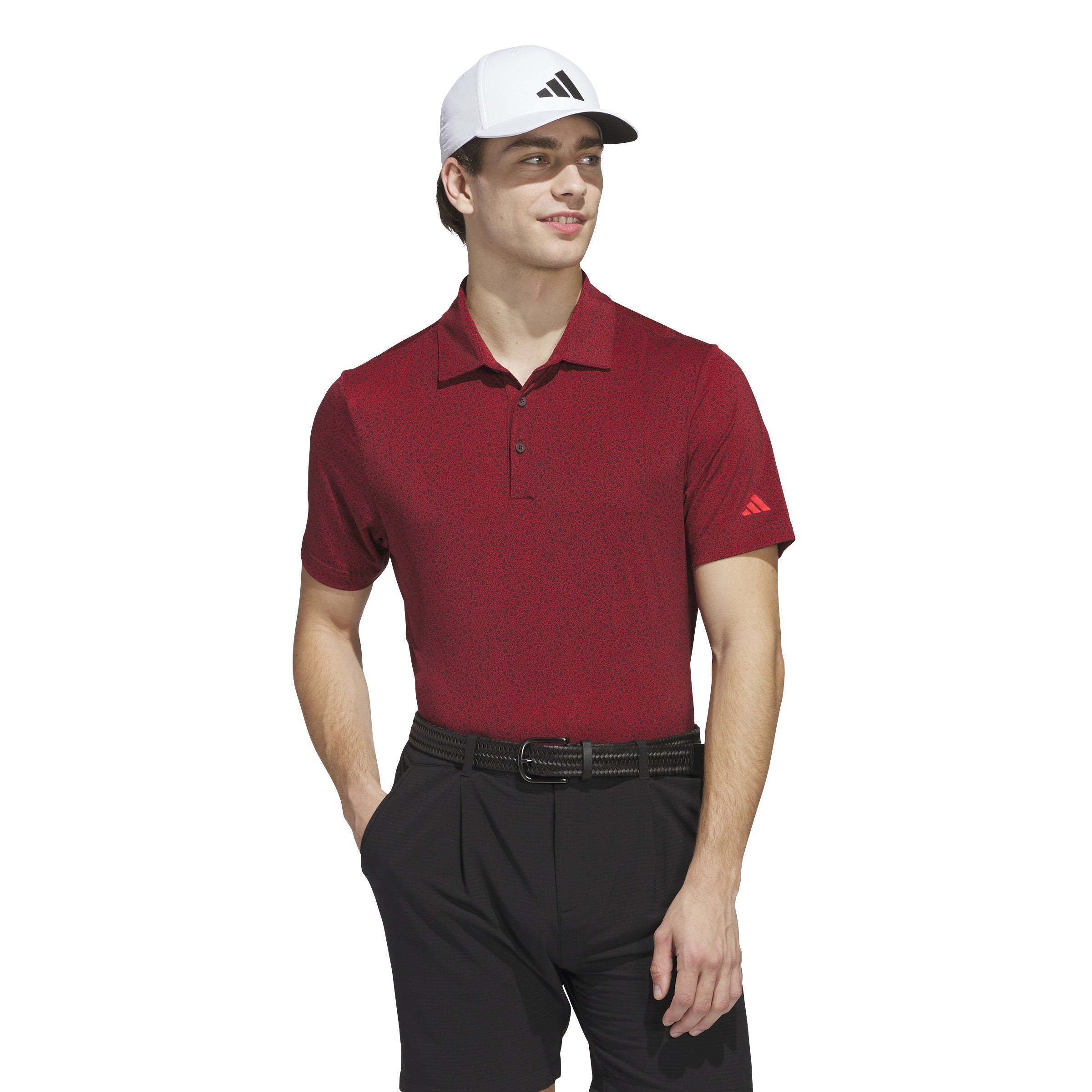 adidas Ultimate365 Mini Bunker Polo Shirt - Aurora Ruby