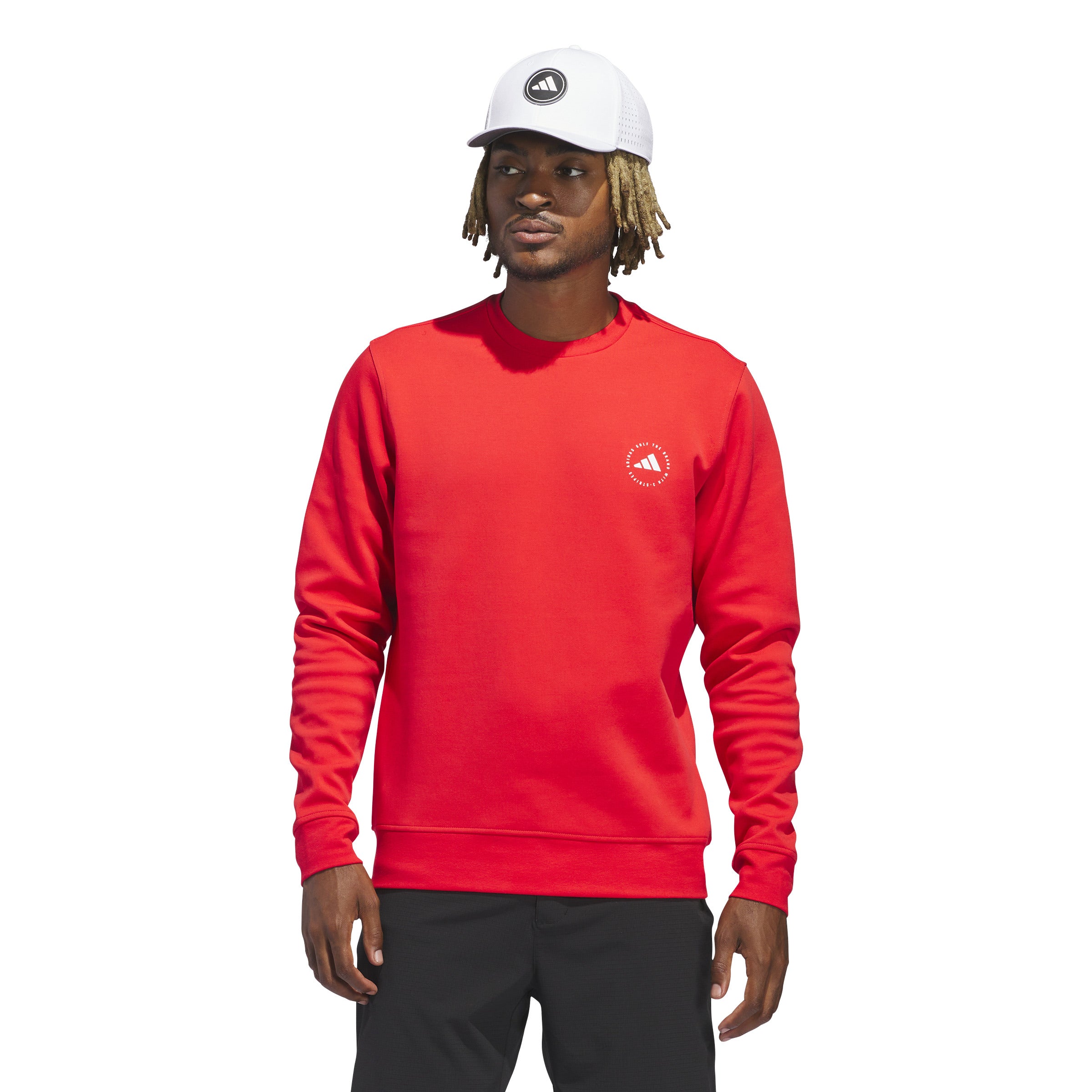 adidas Golf Crew Neck Pullover - Pure Ruby