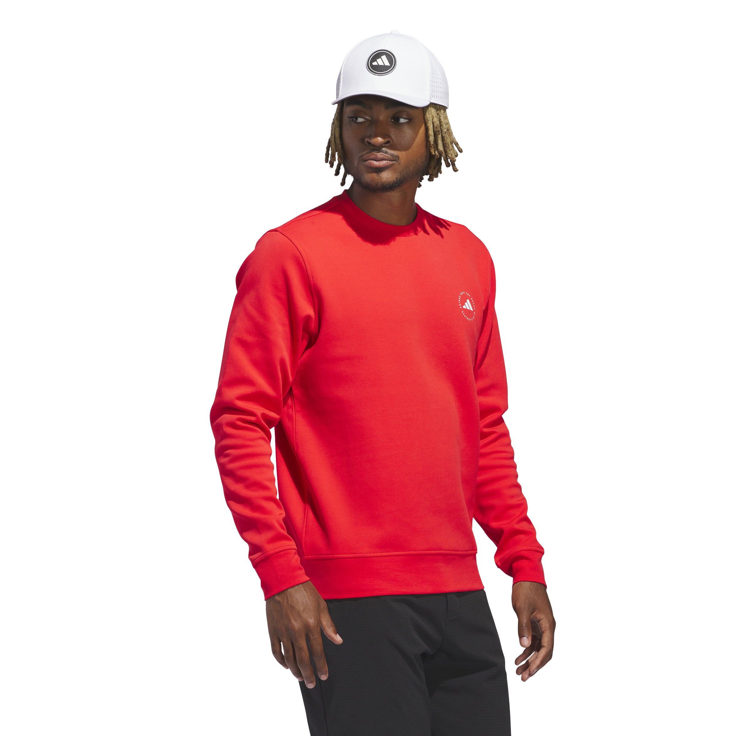 adidas Golf Crew Neck Pullover - Pure Ruby