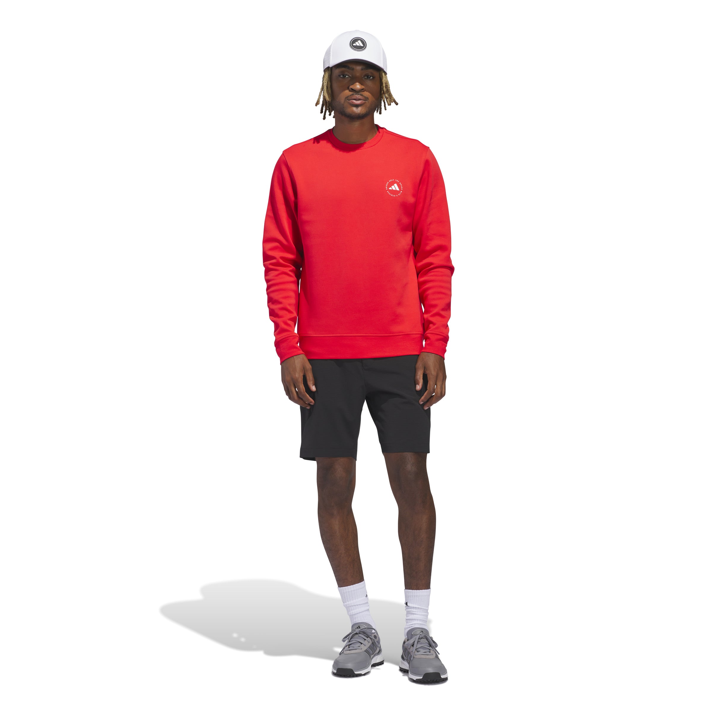 adidas Golf Crew Neck Pullover - Pure Ruby