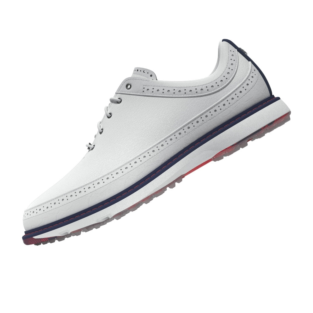 adidas MC80 Spikeless Golf Shoes - White/Collegiate Navy/Better Scarlet