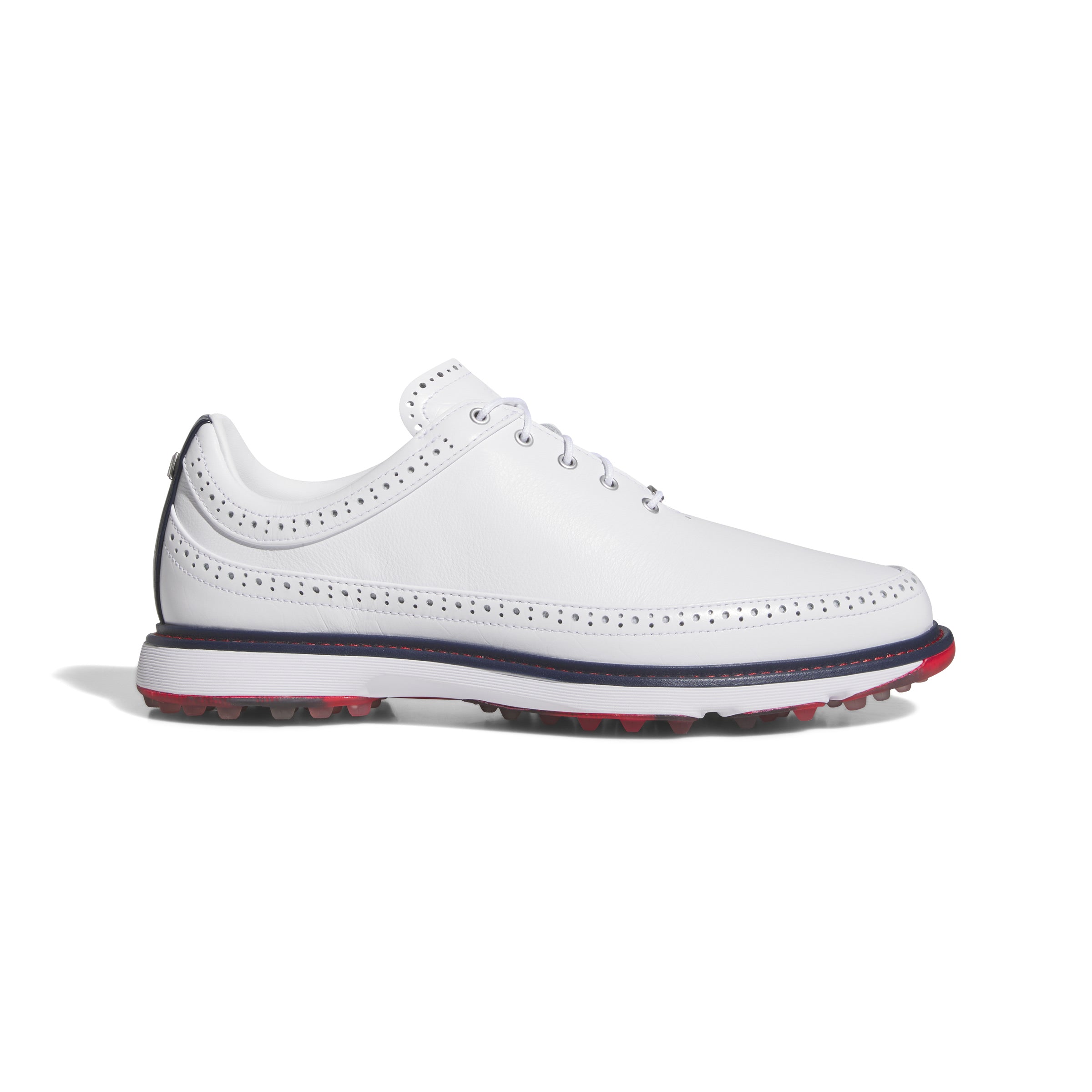 adidas MC80 Spikeless Golf Shoes - White/Collegiate Navy/Better Scarlet