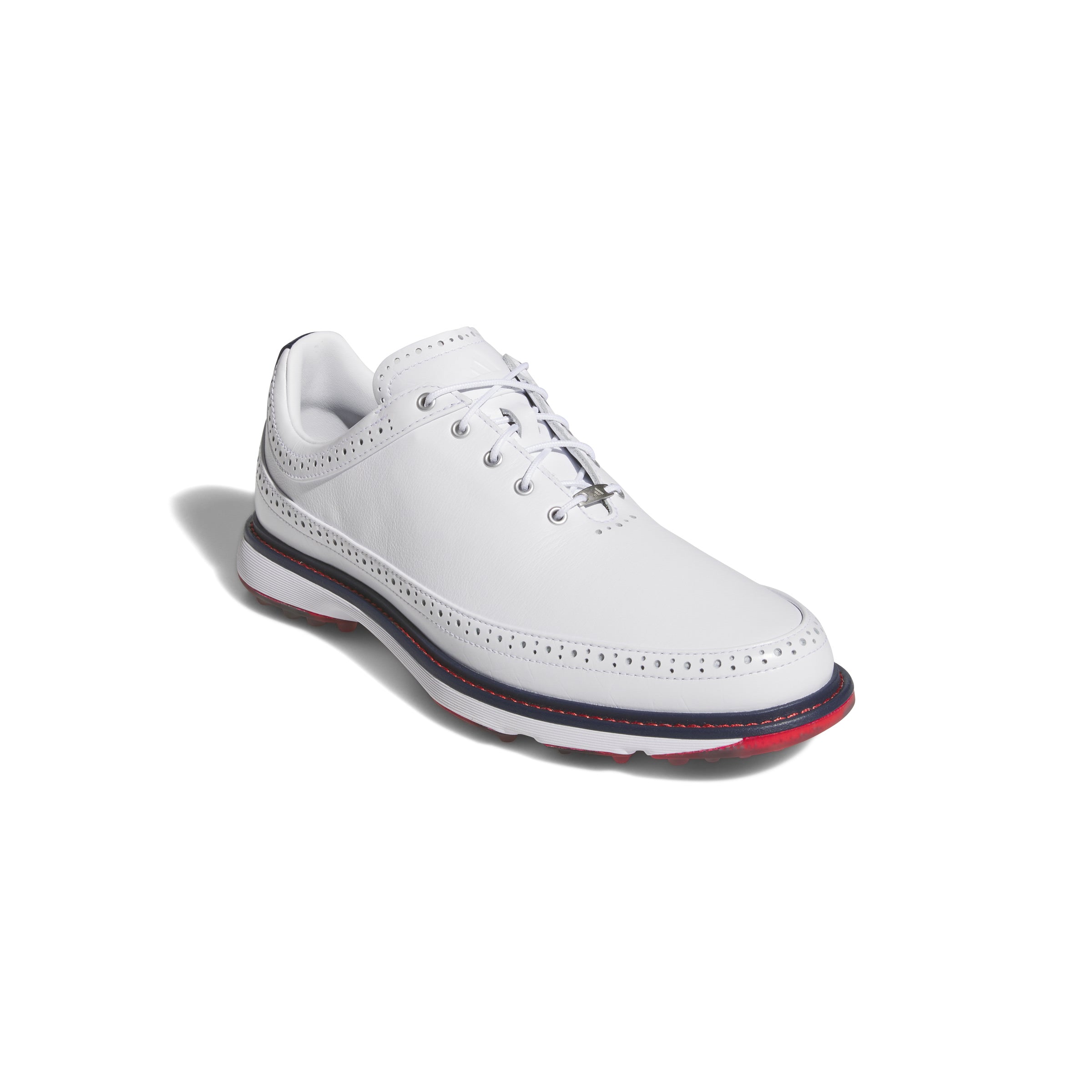 adidas MC80 Spikeless Golf Shoes - White/Collegiate Navy/Better Scarlet