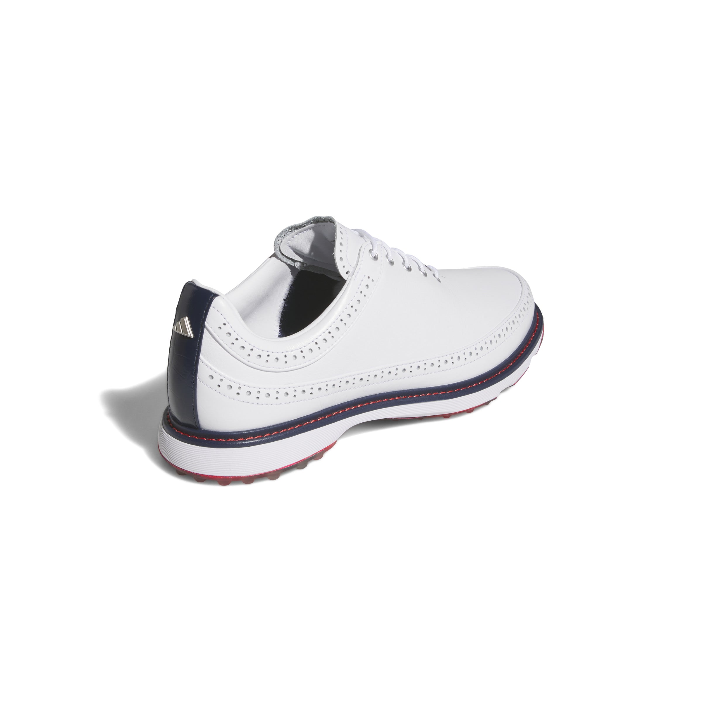 adidas MC80 Spikeless Golf Shoes - White/Collegiate Navy/Better Scarlet