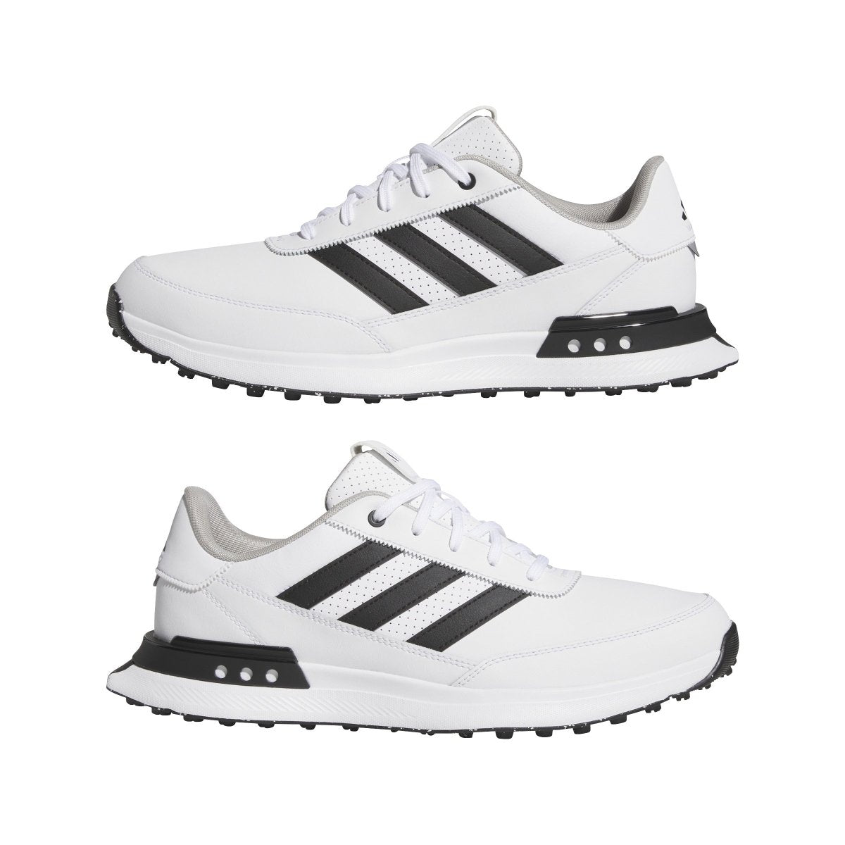 adidas S2G Leather Spikeless Golf Shoes - White / Black / Grey Two - adidas