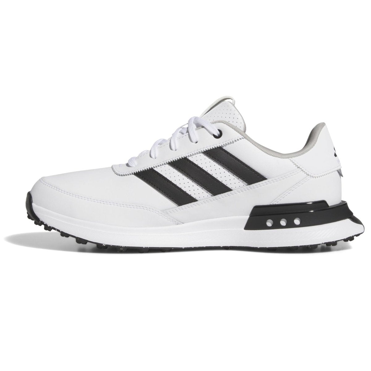 adidas S2G Leather Spikeless Golf Shoes - White / Black / Grey Two - adidas