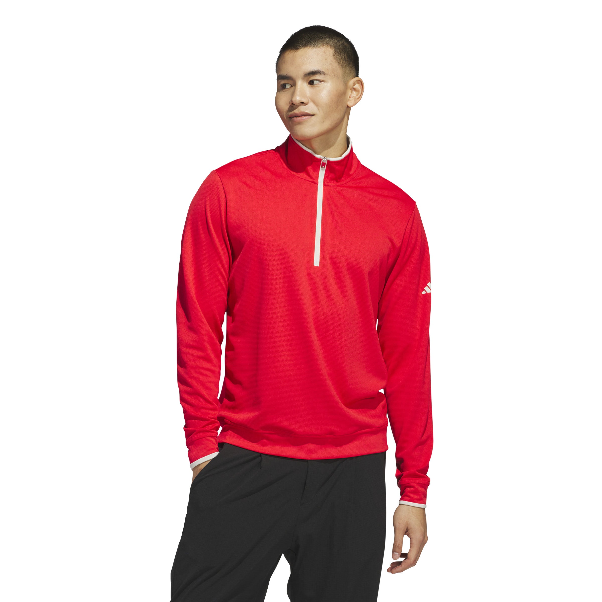 adidas UPF Lightweight 1/4 Zip Pullover - Pure Ruby