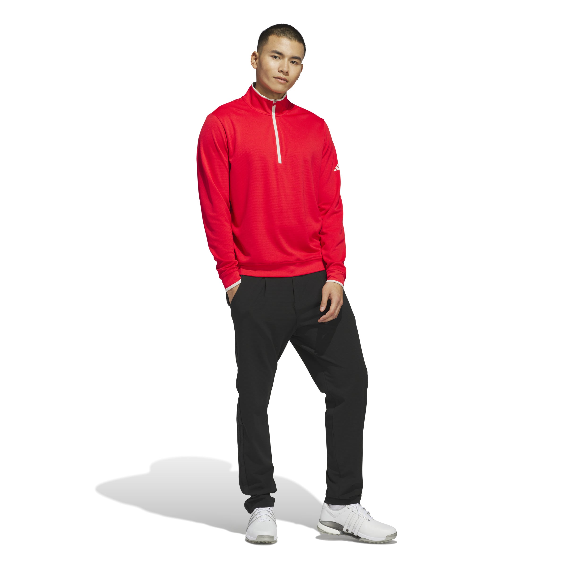 adidas UPF Lightweight 1/4 Zip Pullover - Pure Ruby