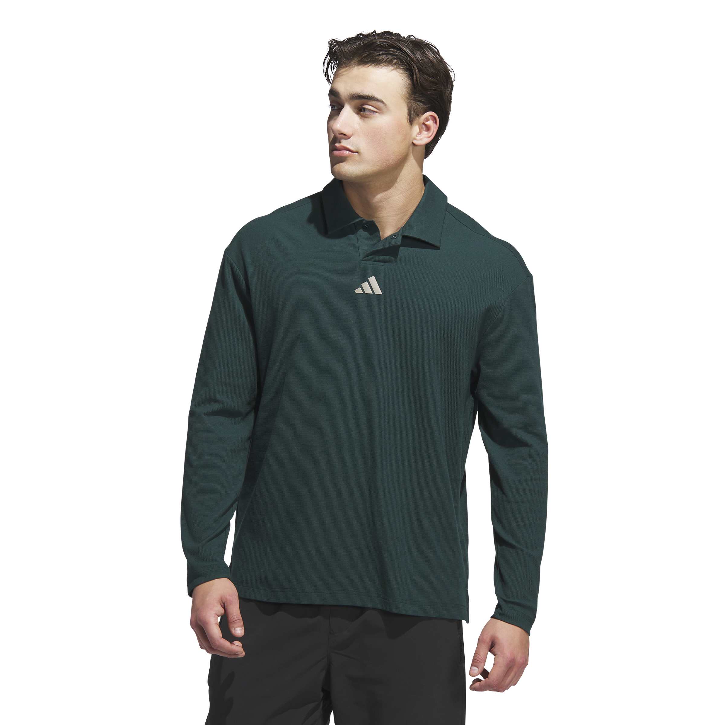 adidas Beyond The Course Long Sleeve Golf Polo Shirt - Aurora Ivy
