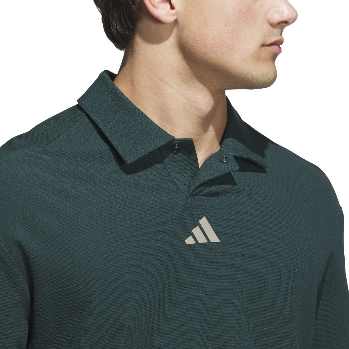 adidas Beyond The Course Long Sleeve Golf Polo Shirt - Aurora Ivy - adidas