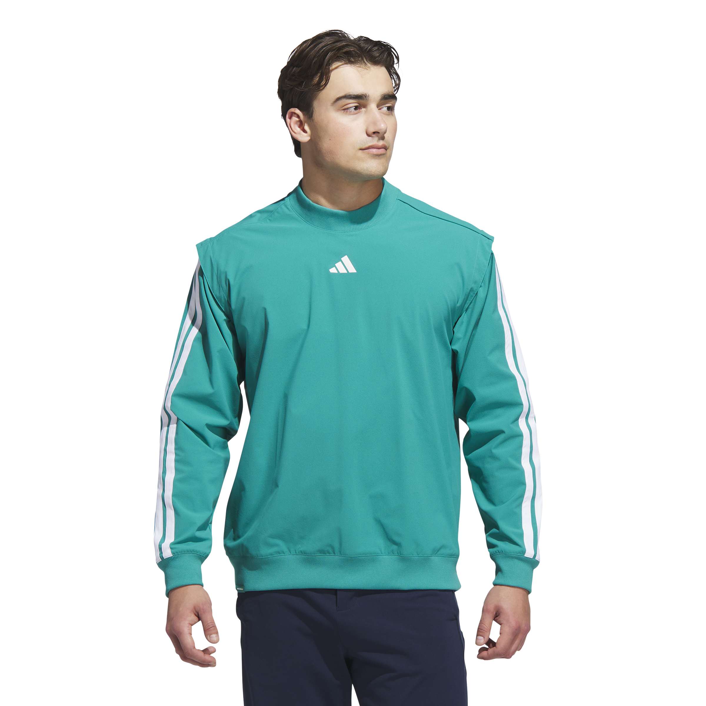 adidas Beyond The Course Hybrid Golf Sweater - Pure Teal