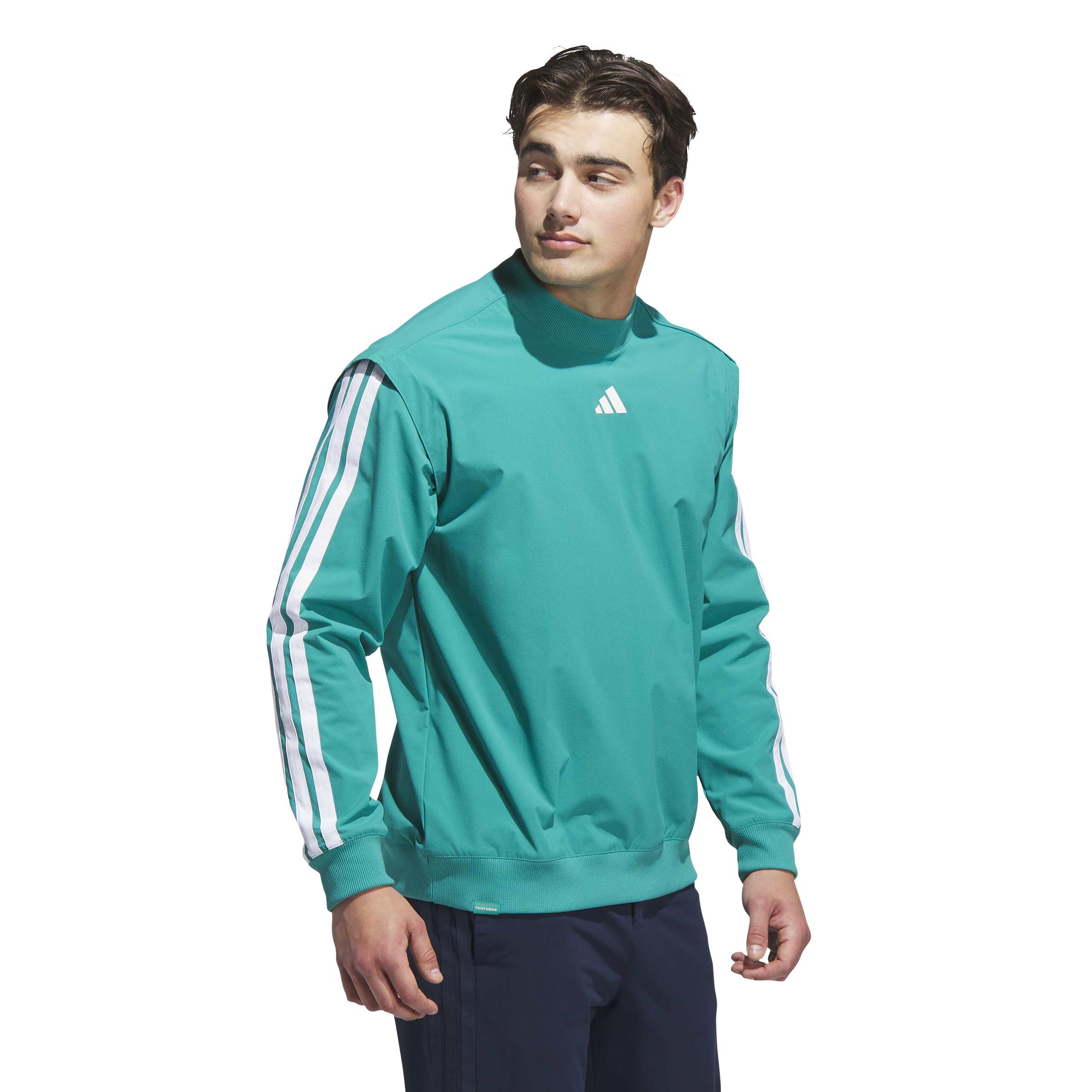 adidas Beyond The Course Hybrid Golf Sweater - Pure Teal