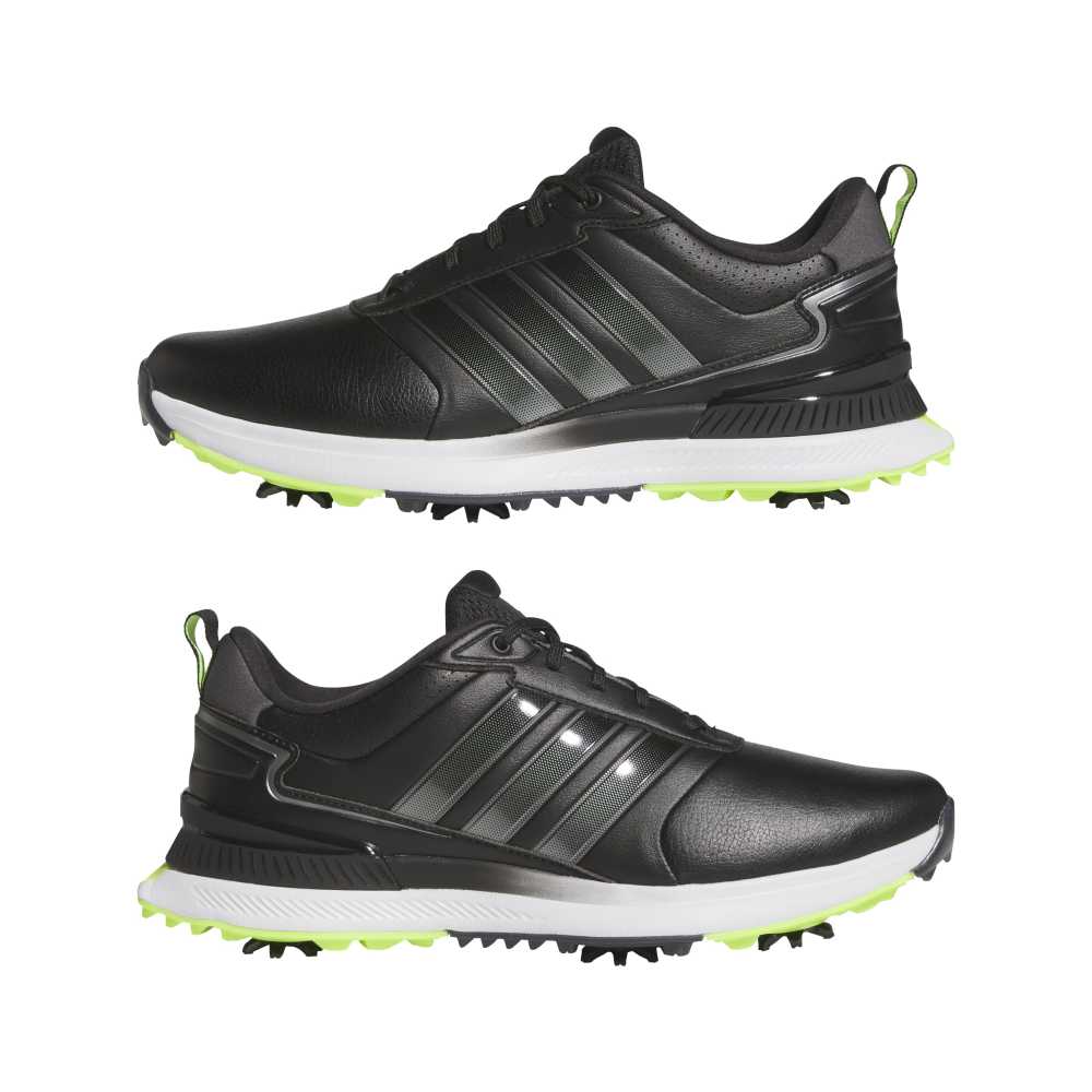 adidas R2C Spiked Golf Shoes - Black / Iron / Lucid Lemon - adidas