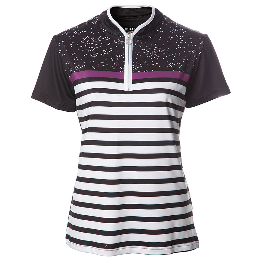 JRB Women's Striped Short Sleeved Golf Shirt