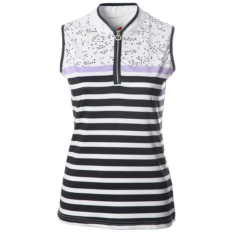 Lavender JRB Women's Striped Sleeveless Golf Shirt