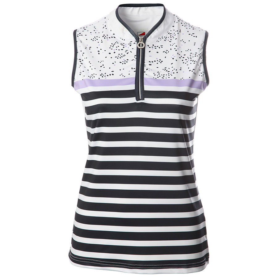 JRB Women's Striped Sleeveless Golf Shirt