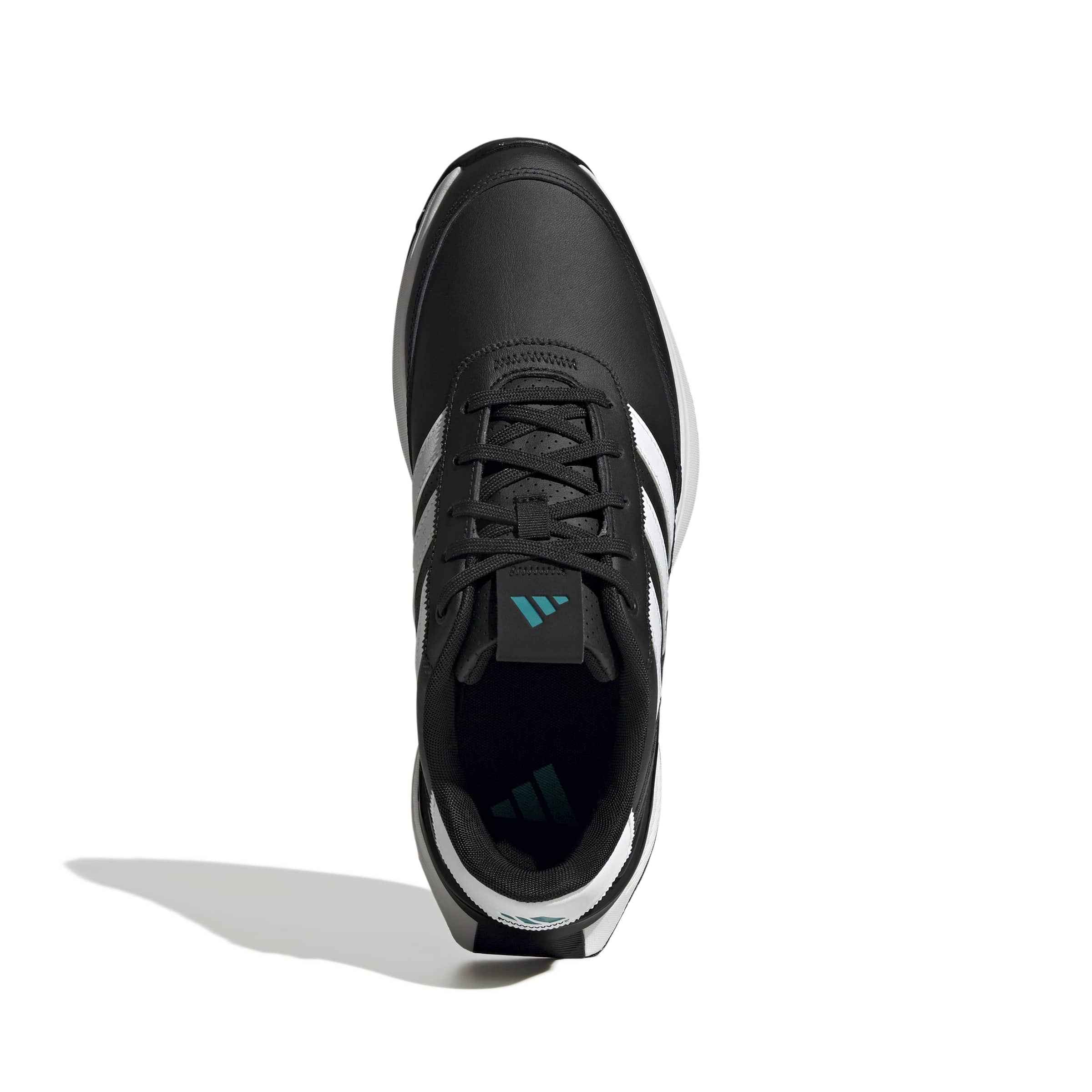 adidas S2G Leather Spikeless Golf Shoes - Core Black / Cloud White / Pure Teal