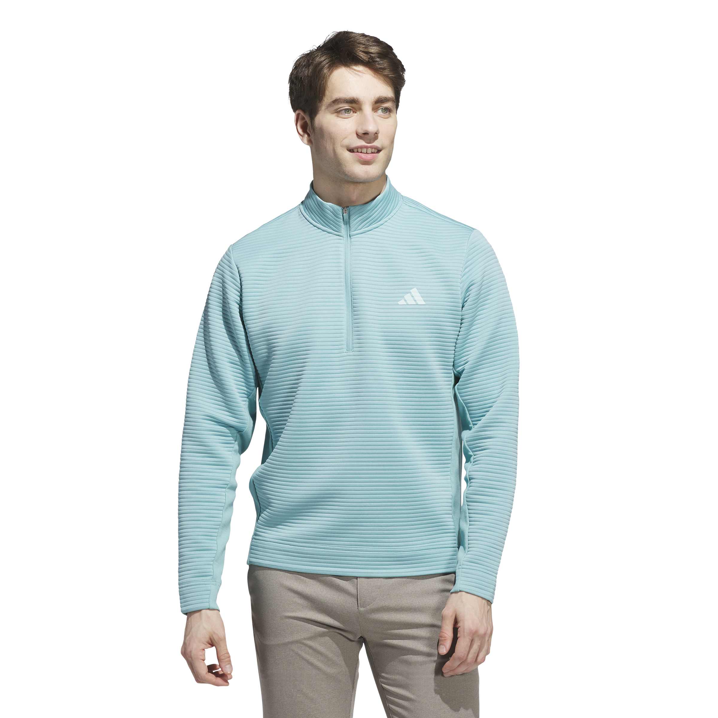 adidas DWR Ultimate365 Textured 1/4 Zip Golf Sweater - Mint Tone
