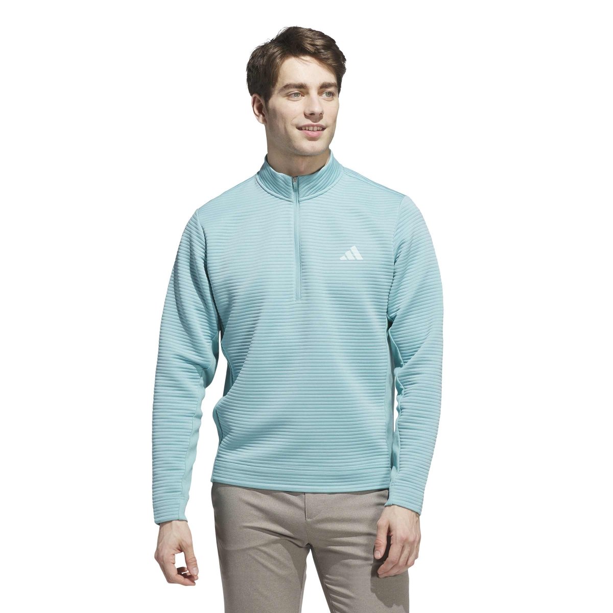 adidas DWR Ultimate365 Textured 1/4 Zip Golf Sweater - Mint Tone - adidas
