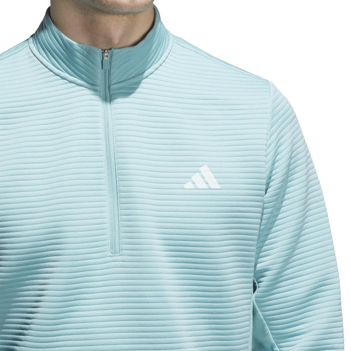 adidas DWR Ultimate365 Textured 1/4 Zip Golf Sweater - Mint Tone - adidas