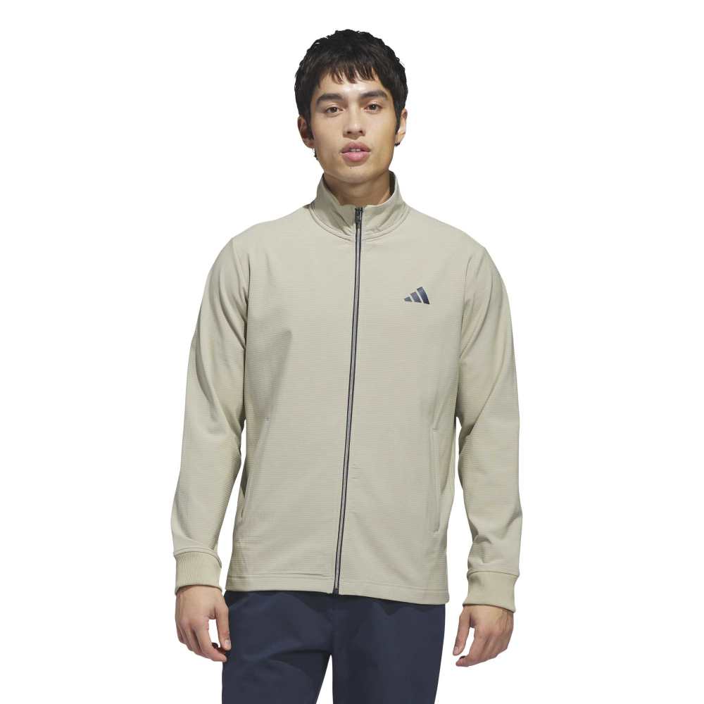 adidas Ultimate365 Textured Woven Full Zip Golf Wind Jacket - Wonder Cargo