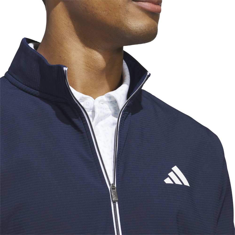 adidas Ultimate365 Textured Woven Full Zip Golf Wind Jacket - Collegiate Navy