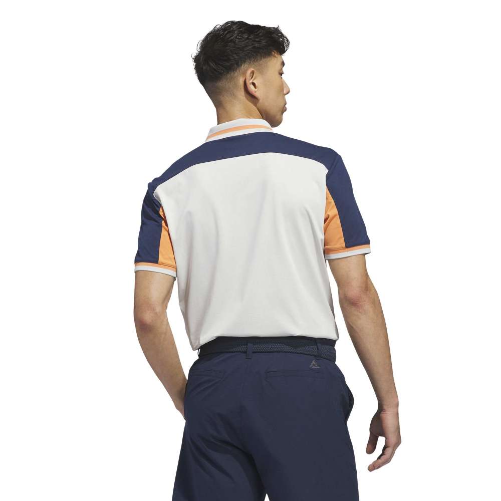 adidas BTC Twistknit Golf Polo Shirt - Orbit Grey / Collegiate Navy - adidas
