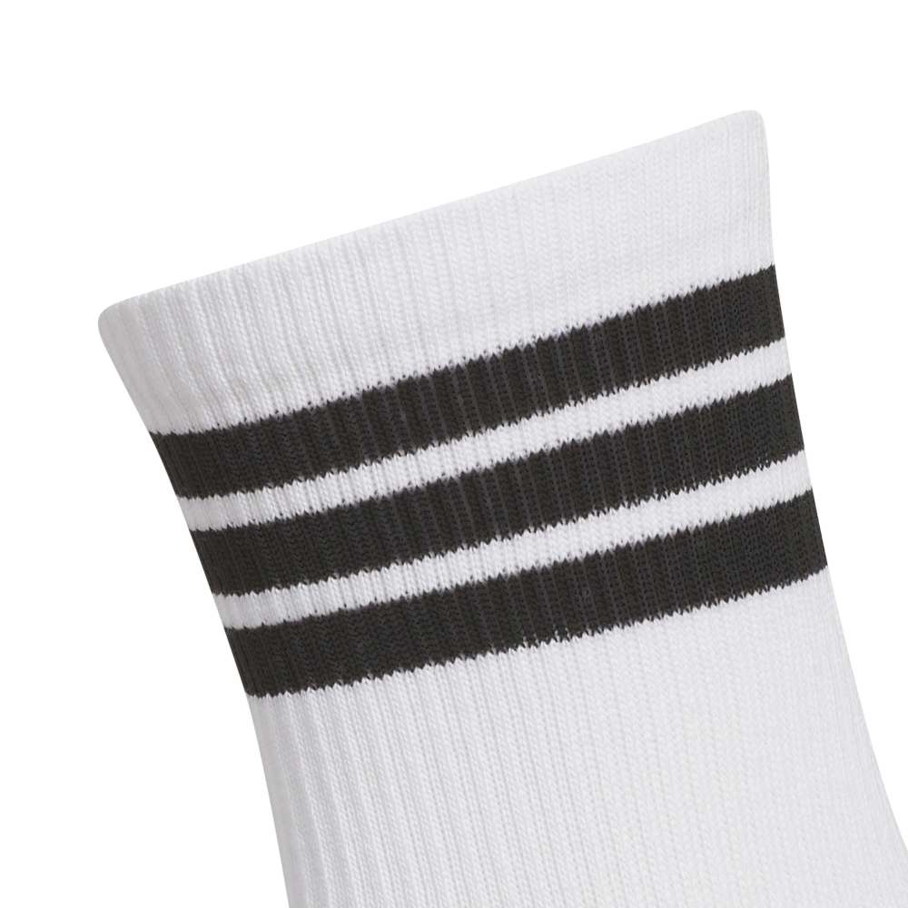 adidas Half Crew 3-Stripe Golf Socks - White / Black