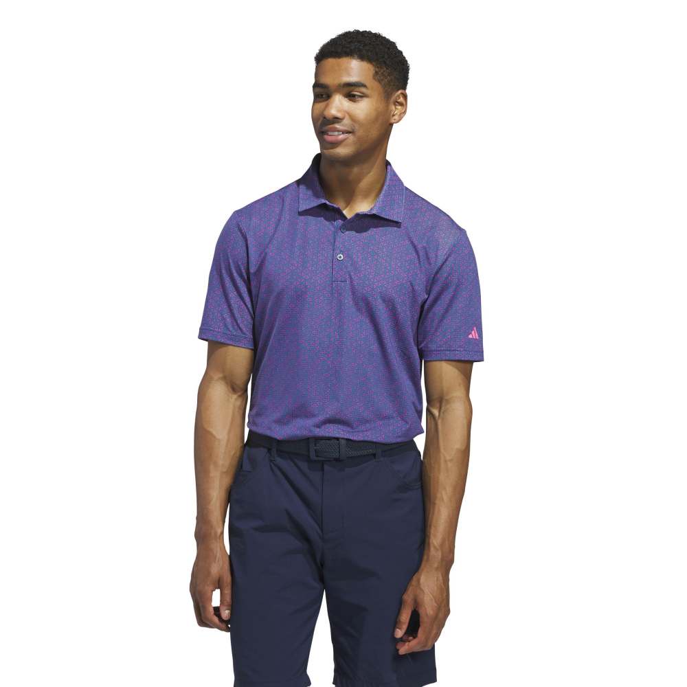 adidas Ultimate365 Mesh Tango Print Climacool Men's Polo Shirt - Dupe / Lucid Pink - adidas