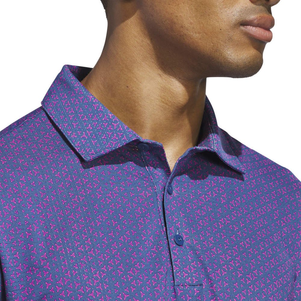 adidas Ultimate365 Mesh Tango Print Climacool Men's Polo Shirt - Dupe / Lucid Pink - adidas