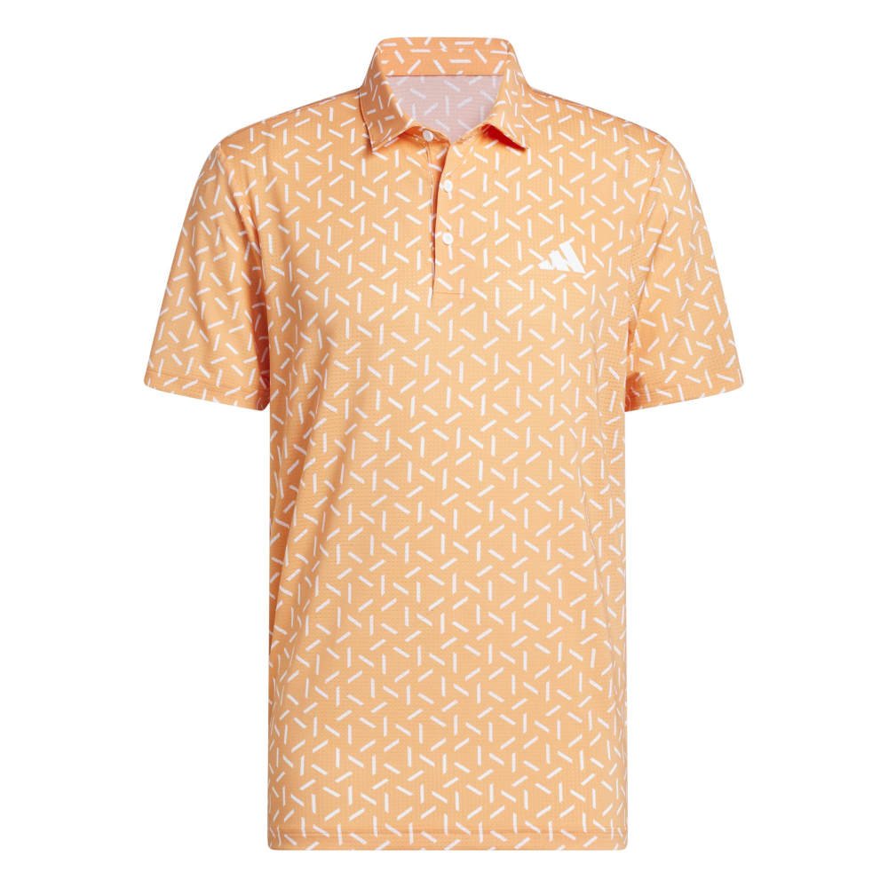 adidas Ultimate365 Mesh Print Climacool Golf Polo Shirt - Dusky Orange - adidas