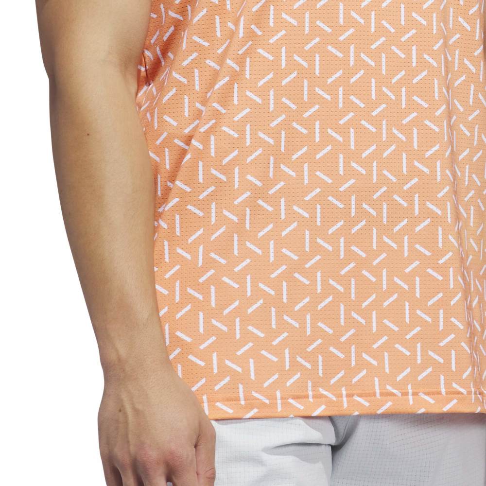 adidas Ultimate365 Mesh Print Climacool Golf Polo Shirt - Dusky Orange - adidas