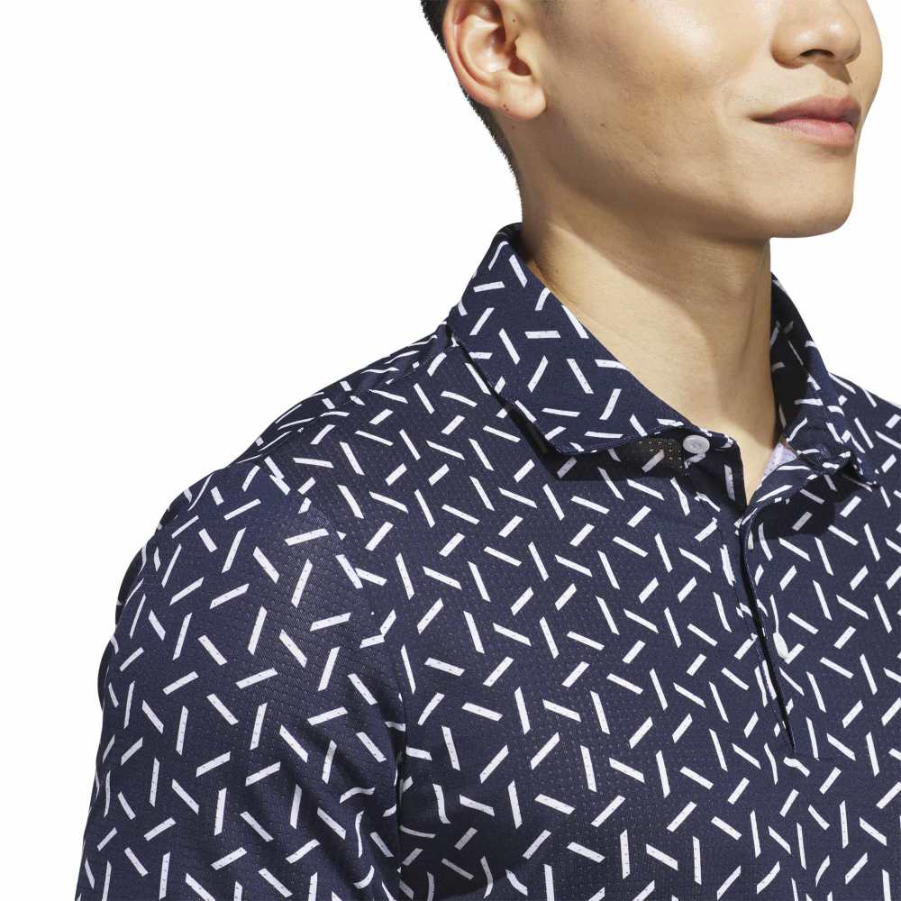 adidas Ultimate365 Mesh Print Climacool Golf Polo Shirt - Collegiate Navy