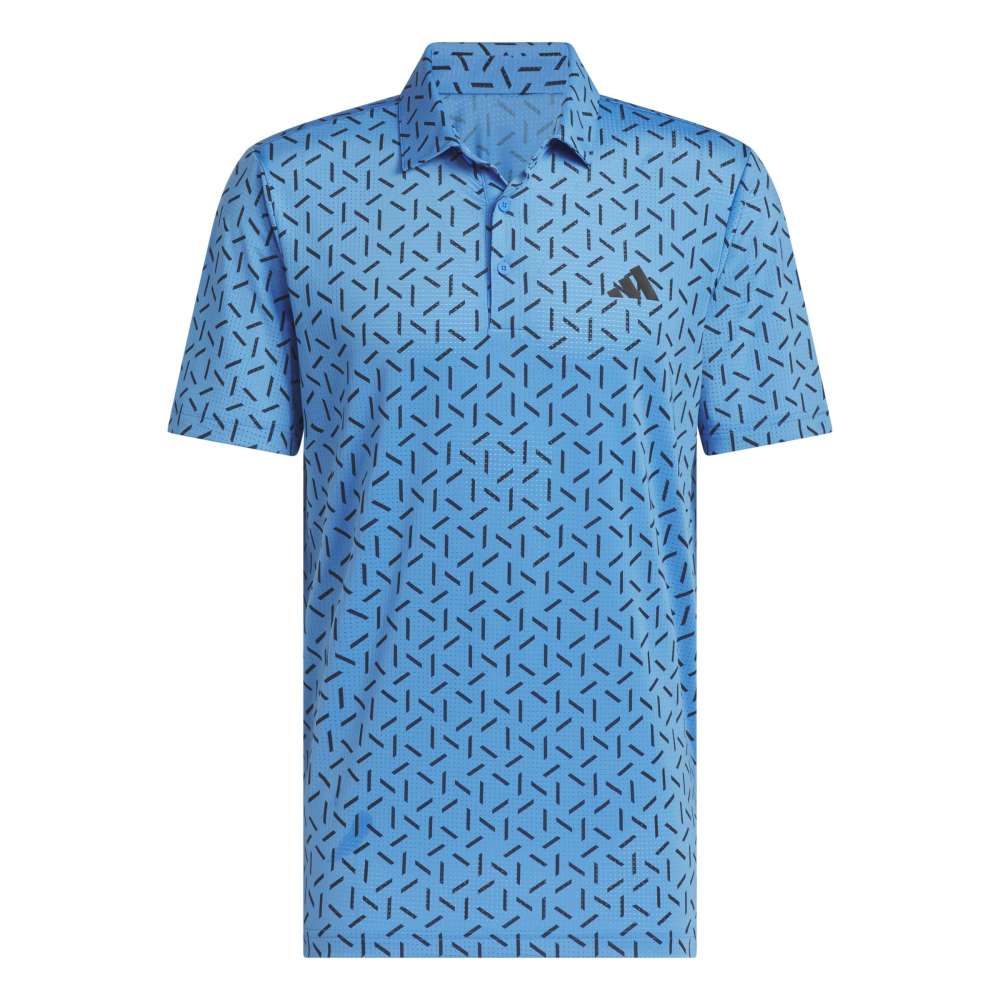adidas Ultimate365 Mesh Print Climacool Golf Polo Shirt - Lucid Ray Blue