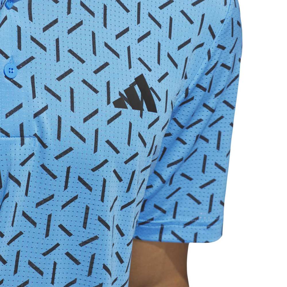 adidas Ultimate365 Mesh Print Climacool Golf Polo Shirt - Lucid Ray Blue - adidas