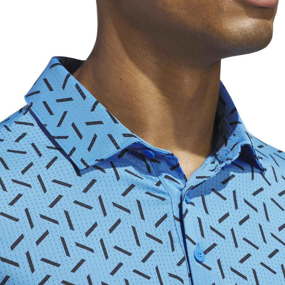 adidas Ultimate365 Mesh Print Climacool Golf Polo Shirt - Lucid Ray Blue - adidas