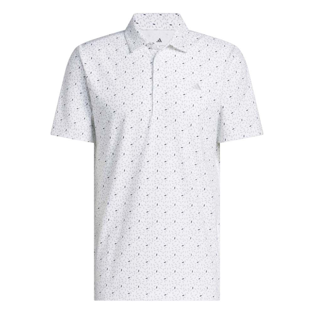 adidas White polo shirt with sage pattern