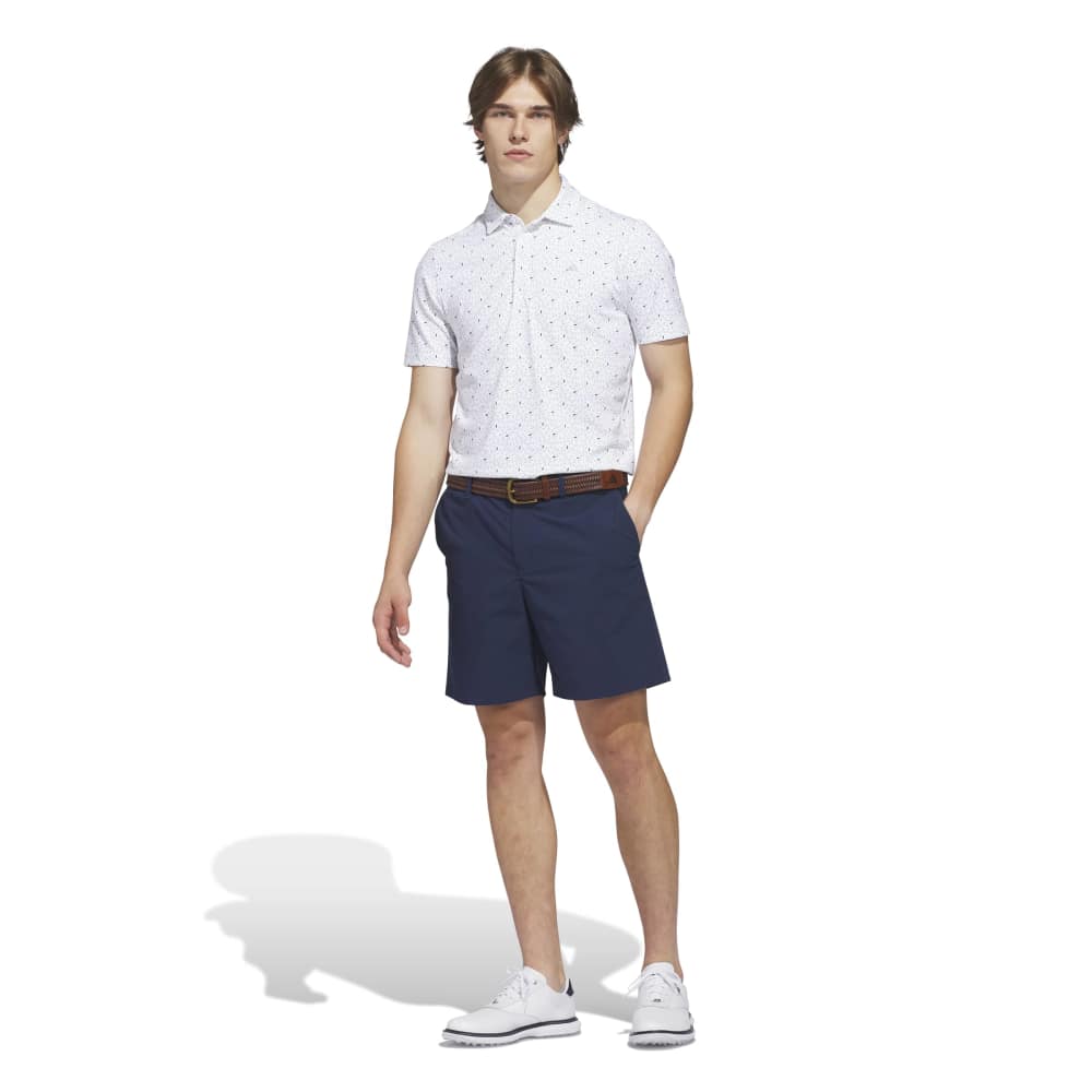 adidas White polo shirt with sage pattern